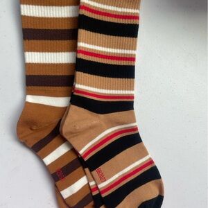 New w/o tags Striped Brown and Black Unisex Socks (set)